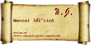 Wenzel Jácint névjegykártya